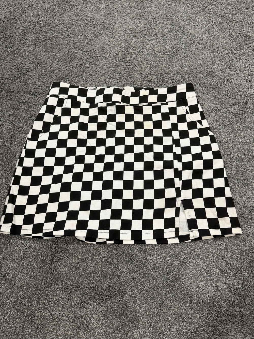 Le Lis Black & White Checkerboard Mini Skirt